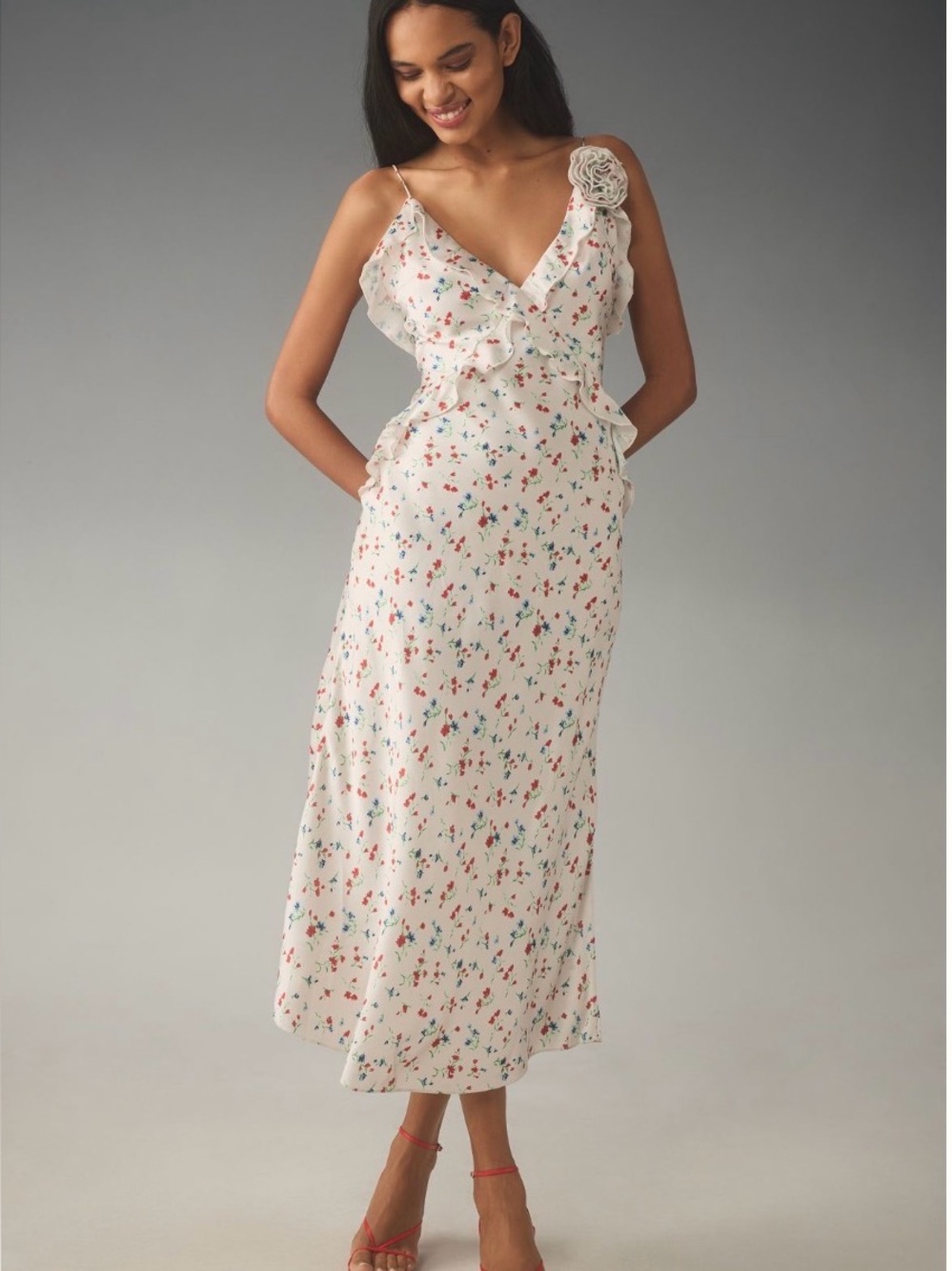 Bardot Olea Ruffle Midi Dress Anthropology